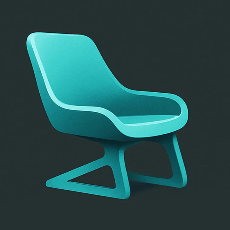 Sillón lounge Cascade en verde azulado mate